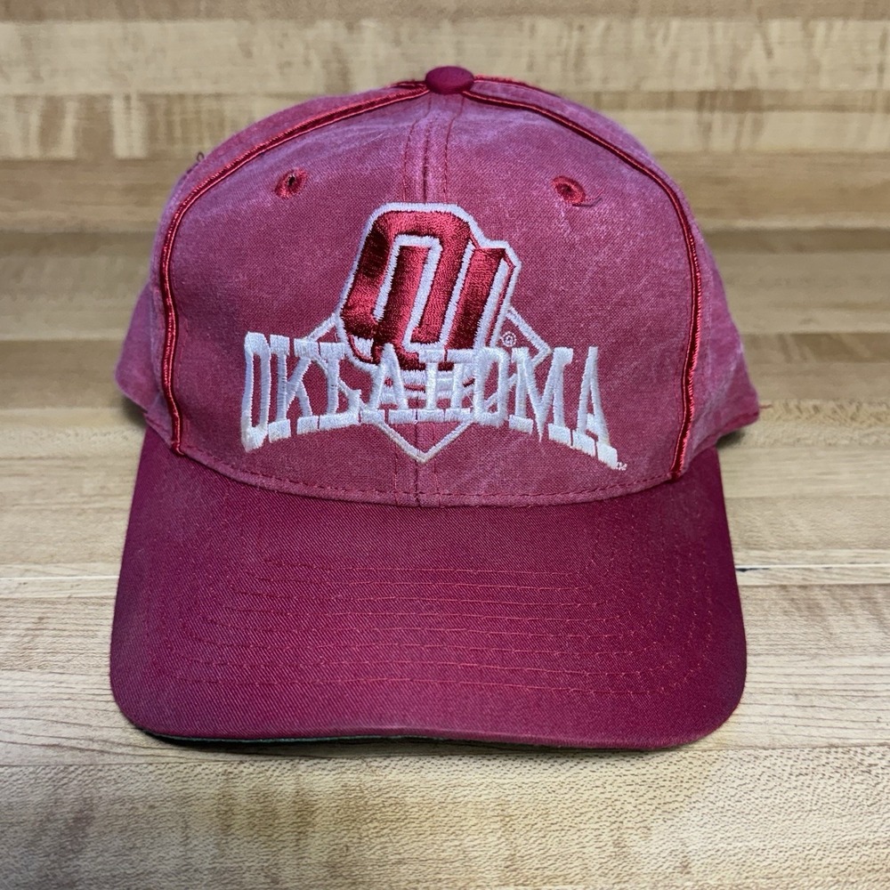 Vintage 90s University of Oklahoma Sooners SnapBack Hat Cap The Game Maroon